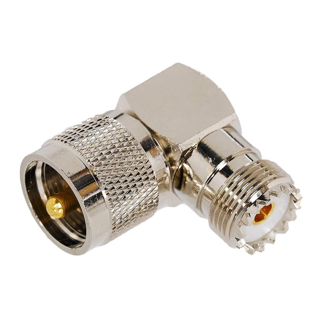 2 Pack UHF Male to Female Right Angle Elbow RF Adapter Connector PL-259 SO-239 