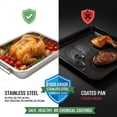 thumbnail image 2 of Stainless Steel Roasting Pan with Rack & Handles : 15.5" x 11.6"- Food Grade No Coating Dishwasher Safe - Roaster for Turkey Chicken Meat Vegetables Thanksgiving Christmas and Family Gatherings, 2 of 4