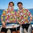 thumbnail image 3 of SEANATIVE Men's Performance Fishing Shirt Sun Protection Long Sleeve Shirt Soft Lightweight Breathable Neck Gaiter Hoodie for Summer Outdoor Fishing, 3XL, Star Print, 3 of 7