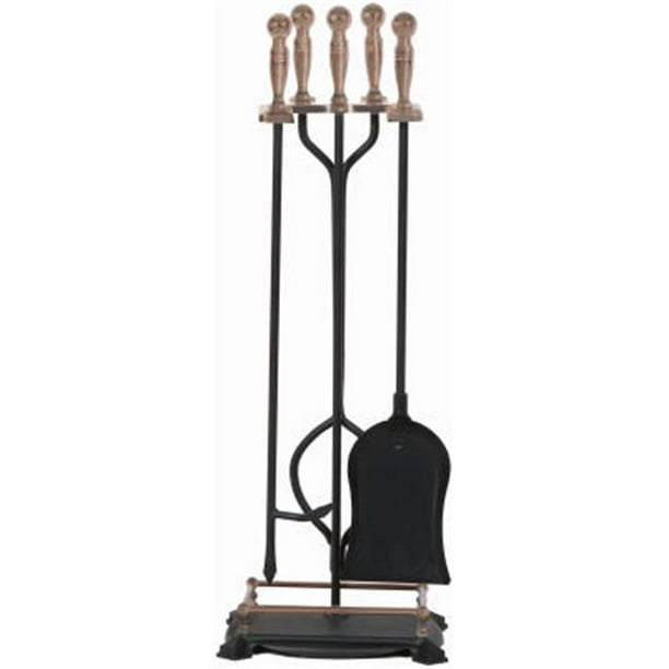 15006 Antique Brass Fireplace Tool Set, 5 Piece