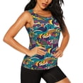 thumbnail image 2 of Fotbe Colorful Carp Streamer Blusas Sin Mangas para Mujer – Estilo Casual, Corte Suelto, Slim-Fit, Cuello Redondo Deportivo, Tops de Verano para Gimnasio y Yoga-Large, 2 of 7