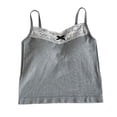 thumbnail image 4 of YFNNUP Tank Top for Womens Spaghetti Strap Camisole Lace Trim Sleeveless Shirt Summer Casual Tunic Shirt Basic Tank T-Shirts Gray Free Size, 4 of 6