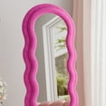 "VLUSH Long Body Wavy Full Length Floor Mirror, Freestanding with Stand