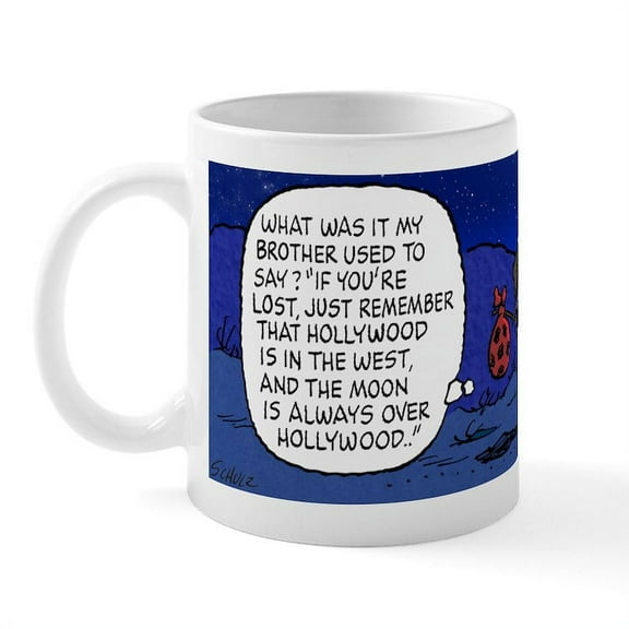 CafePress - Moon Over Hollywood Mug - 11 oz Ceramic Mug - Novelty Coffee Tea Cup