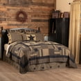 thumbnail image 2 of VHC Brands Black Check Star Queen Quilt 90Wx90L Country Rustic Primitive Design, Black and Tan, 2 of 5