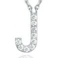 thumbnail image 3 of PAVOI 14K White Gold Plated Cubic Zirconia Initial Necklace | Letter Necklaces for Women | J Initial, 3 of 5