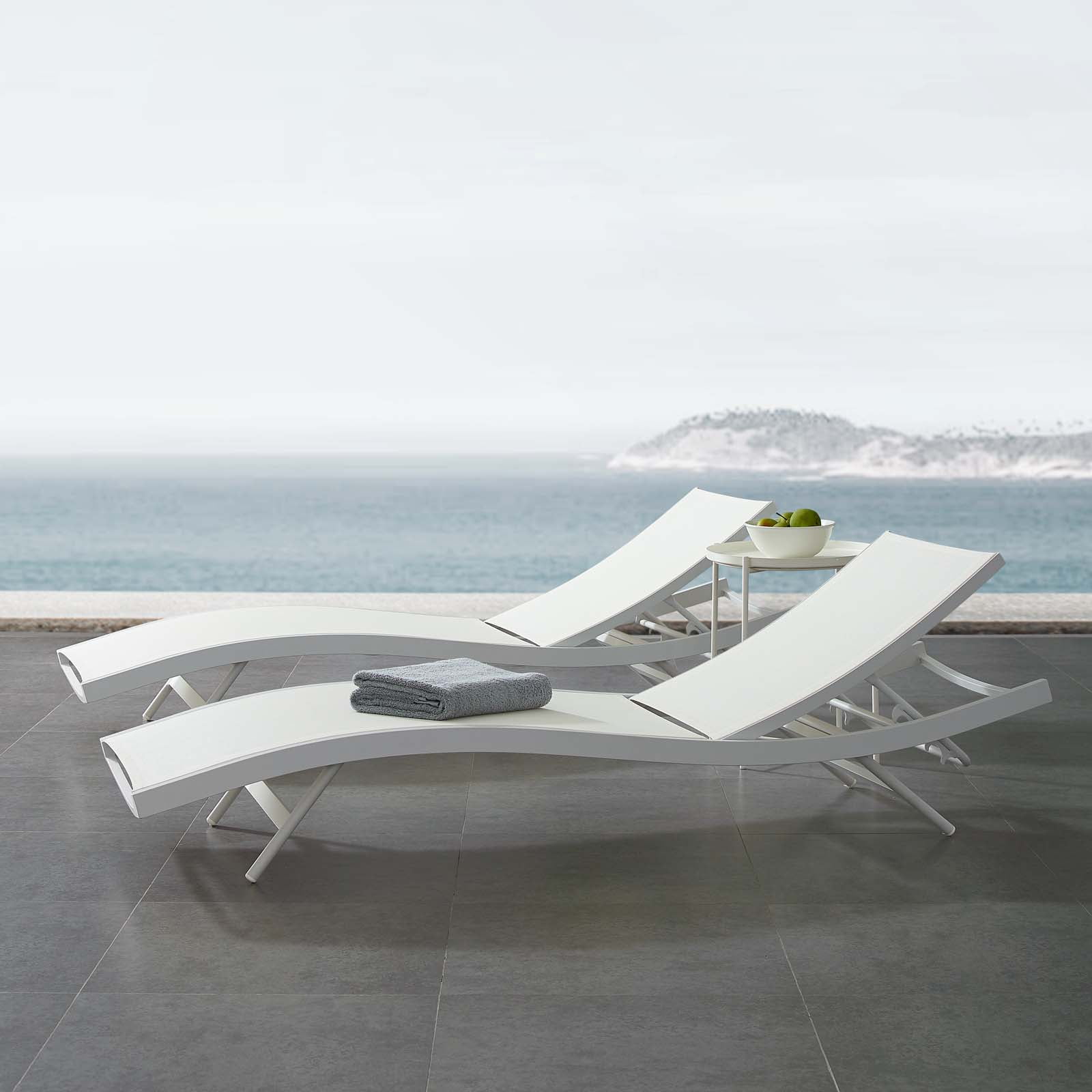 White Pool Lounge Chairs - 2020 Latest White Outdoor Chaise Lounge