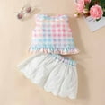 thumbnail image 5 of ROLKFUK Baby Girls Half Skirt Set- Cotton Sleeveless Fashion Cute Summer Clothes Suit Pink Size 6-9 Months, 5 of 10