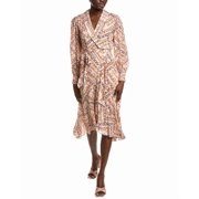 Elie Tahari womens The Linnea Faux Wrap Dress, 8, Pink