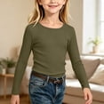 thumbnail image 4 of Bixock Toddler Girls Long Sleeve Shirts,Kids Crewneck Pullover Tops Solid Color Ribbed Knit Layering Top Girls Shirt for Everyday Casual Out Girls Clothings, 4 of 5