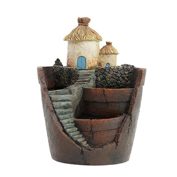 CSCHome Flower Pot Succulent Planters Tree Hole Pots Resin Flower Plant Pot Garden Micro Landscape Resin Bonsai for Office Home Garden Decoration