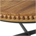 thumbnail image 5 of DecMode 30" x 16" Brown Wood Beaded Coffee Table with Metal X-Shaped Base, 1-Piece, 5 of 11