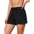 thumbnail image 1 of Charmo Womens High Elastic Waisted Swim Bottoms Mesh Board Shorts Drawstring Swim Shorts with Pocket, 1 of 7