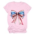 thumbnail image 1 of Tops Cortos para las Mujeres, Cuello Redondo de Manga Corta Impresa Por el Arco Del Día de la Independencia Hecha de 95% Poliéster 5% Spandex para Primavera Verano, Primavera de las Mujeres, 1 of 4