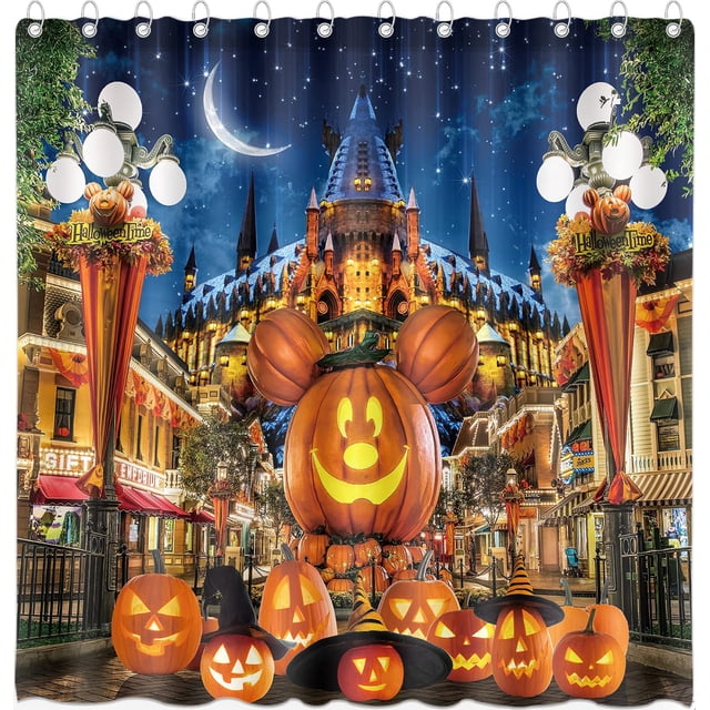 Cortina de ducha DePhoto Halloween Kids Pumpkin 180 x 180 cm