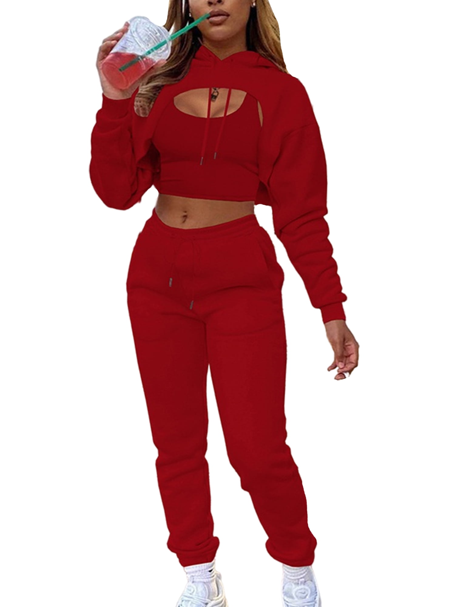 Vêtements de loisirs mode jogging femmes manches longues Hoodies Pantalon  deux Morceaux Crop Top Tracksuit pour Femme S décontracté Sweatsuit - Chine  Ensemble de sweat à capuche et ensemble de futer en