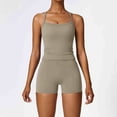 thumbnail image 2 of Workout Sets for Women Yoga 2 Piece Outfit Solid Color Seamless Tank Top with Shorts Sports Fitness Activewear, 2 of 4