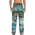 thumbnail image 3 of Uemuo Comic Airplane Cockpit Illustration Pattern Men's Wide Leg Palazzo Lounge Pants with Pockets Light Weight Loose Comfy Casual Pajama Pants-Medium, 3 of 9