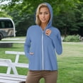 thumbnail image 5 of XINPING Women's UPF 50+ Sun Protective Hooded Jacket Ice Silk Jacket Breathable Long Sleeve Shirt for Summer Outdoor Activities, 5 of 9