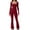 Wine, variant on Lenpel Jumpsuits for Women Long Sleeve Square Neck Bell Bottoms Yoga Rompers Comfy Full Length Jumpsuits