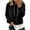 Black, variant on Women Fake Two Piece Hooded Sweatshirt with Drawstrings and Layered Hem Long Sleeve Loose Fit Pullover Top