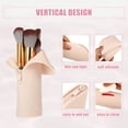 thumbnail image 3 of Unique Bargains Silicone Makeup Brush Bag Stand Up Travel Makeup Brush Holder Portable Makeup Brush Pouch Cosmetic Khaki, 3 of 7