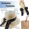 thumbnail image 5 of Holzlrgus Women,Little Girls Straw Sun Hat Summer Beach Cap Foldable Visor Floppy Hats Wide Brim with Bowknot, 5 of 7