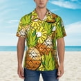 thumbnail image 2 of Kll Men'S Hawaiian Shirt Short Sleeve Button Down Beach Shirts-Tropical Summer Fruit, 2 of 7