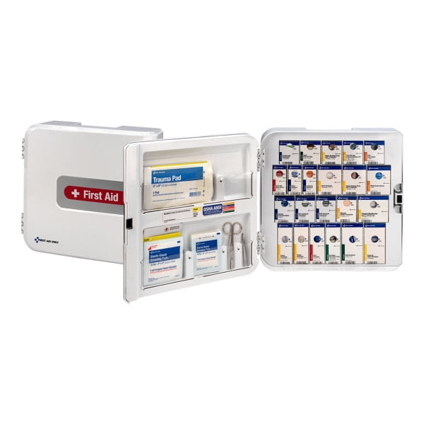 First Aid Kit and Housing, Plastic Cabinet, 213 Components, 50 People Served
