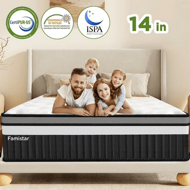 14" King Size High-Density Memory Foam Mattress, Independent Pocket Springs, Hypoallergenic Soft Knit Fabric, Cooling Breathable Design