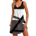 thumbnail image 1 of vestido casual de mujer con bolsillos vestido de playa boho de verano blusas florales para mujer camisetas vestido con cuello en v vestidos sin mangas sueltos gris oscuro / xl, 1 of 7