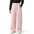 thumbnail image 2 of 7-8 Years Teen Girls Wide Leg Pants Casual Sweatpants Casual Sweatpants Pajamas Pants Teenagers Jogger Trousers Pink Sports Pants, 2 of 6