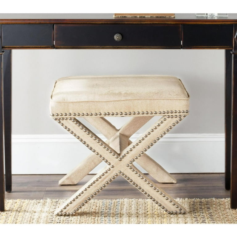 Safavieh PALMER OTTOMAN - SILVER NAIL HEADS - Walmart.com