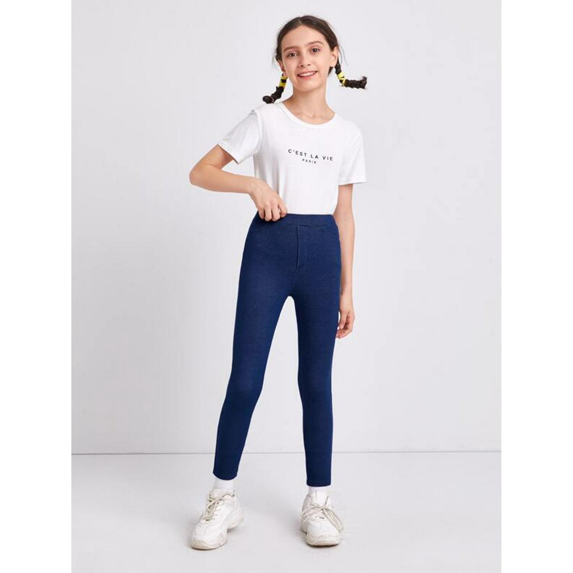 Girls solid leggings online