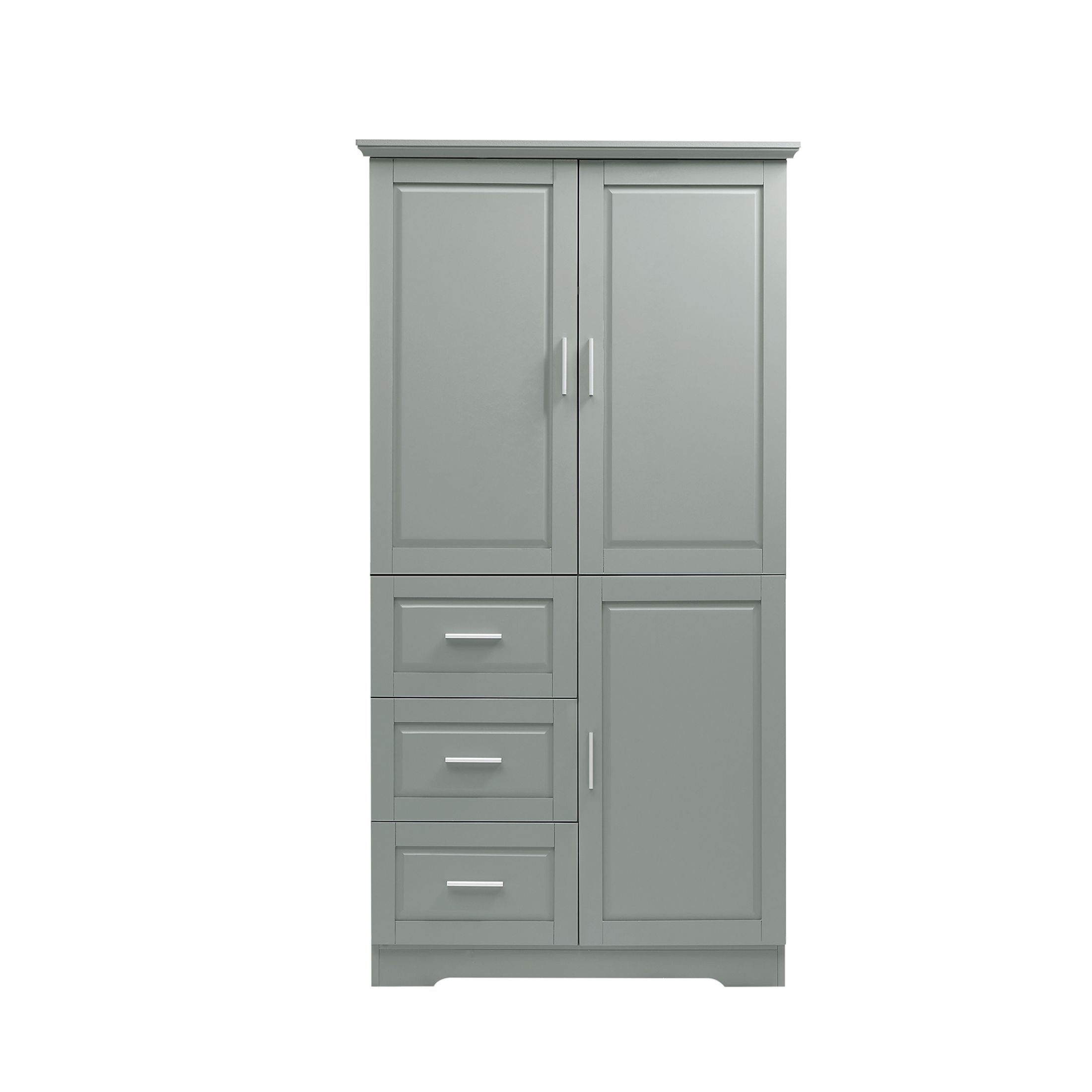 DEALTOPS Tall Storage Cabinet with Spacious Storage and Adjustable Shelves for Bathroom, Living Room, Gray