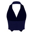 thumbnail image 2 of Manyakai Womens Fashion V-Neck Button Front Vest Teens Dance Crop Top Slim Fit Outwear Jacket Summer Navy Blue XXL, 2 of 7
