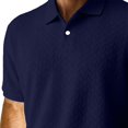 thumbnail image 7 of Rvwovn Men's Jacquard Button Up Shirt – Short Sleeve Knit Business Casual Collared Top, 7 of 7