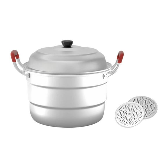 Olla de vapor Olla de vapor Olla de vapor para albóndigas con tapa, 2 rejillas de vapor Olla de cocina 30cm