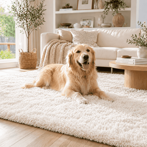 Ultra Soft Shag Area Rug for Living Room, Machine Washable Plush Carpet with Non Slip Backing, Fluffy Bedroom Rug for Home Decor, 8' x 10'