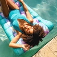 thumbnail image 6 of Big Joe Kona Hammock No Inflation Needed Pool Lounger with Headrest, Tropical Hibiscus Aqua Double Sided Mesh, Quick Draining Fabric, 4 feet Big, 6 of 9