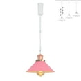 thumbnail image 1 of FSLiving Adjustable Height Track Pendnat Light H-Type Retractable Lift Track Spotlight with Telescoping Rod Adjustable Gimbaled Lamp-Post Halo Track DIY Cover Lamp, Pink - 1 Light, 1 of 7