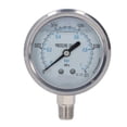 thumbnail image 1 of Manómetro de presión de vacío a prueba de golpes Radial de acero inoxidable para uso doméstico industrial 1/4 pulg. NPT 0~0,1 Mpa, 1 of 9