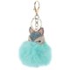thumbnail image 4 of Fluffy Ball Keychain with Pearls Rhinestones Inlay Key Chain for Womens Bag / Cellphone / Car Pendant (Light Green), 4 of 4