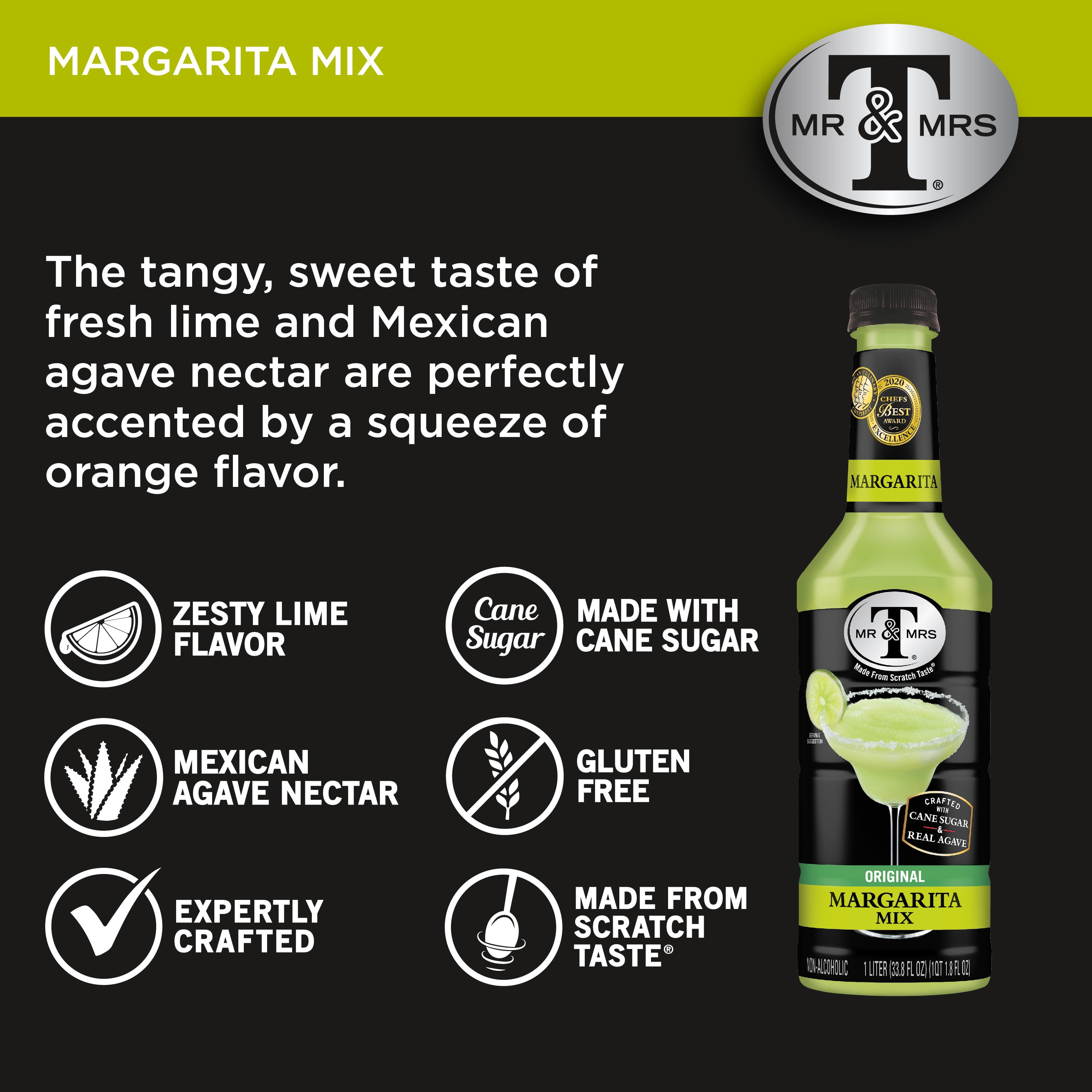 Mr & Mrs T Cane Sugar Margarita Mix, 5.5 fl oz, 8 Pack Cans