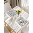 thumbnail image 5 of Black Boho Placemats Set of 4, Vintage Southwestern Geometric Stripes Placemats for Dining Table, Place Mats for Kitchen Tabletop, Waterproof Wipeable Dining Table Mats Set, 5 of 9