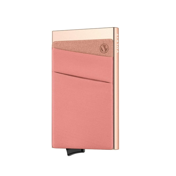 Tarjetero VULKIT, plegable, con bloqueo RFID, color champán