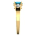 thumbnail image 3 of 1.5 ct Round Cut Simulated Turquoise Three-Stone Engagement Ring for Women in 18K Yellow Gold, 3 of 5