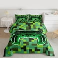thumbnail image 2 of Castle Fairy Gamepads Queen Comforter Set,Pixelated Grid Miners Bedding Comforter Set, 2 of 8