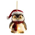 thumbnail image 2 of Owl Christmas Decorations - Festive Owl with Glasses Hanging Ornaments for Xmas Tree, Home Party Decor, Indoor Outdoor Holiday and New Year Decorations, 2 of 7
