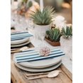 thumbnail image 5 of Teal Blue Stripe Cloth Napkins Set of 4 Reusable Dinner Napkins, Ombre Geometric Aqua Vertical Striped Cocktail Napkin Washable Table Napkins for Wedding/Holiday Party/Baby Shower 20"x20", 5 of 7